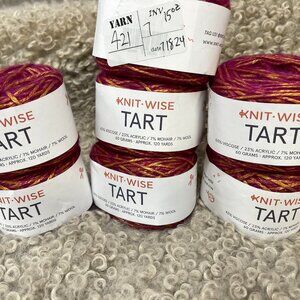 YARN 421 KNIT WISE TART 7 PACK 120 YDS 60 GRAMS EACH - 7 PACK BUNDLE